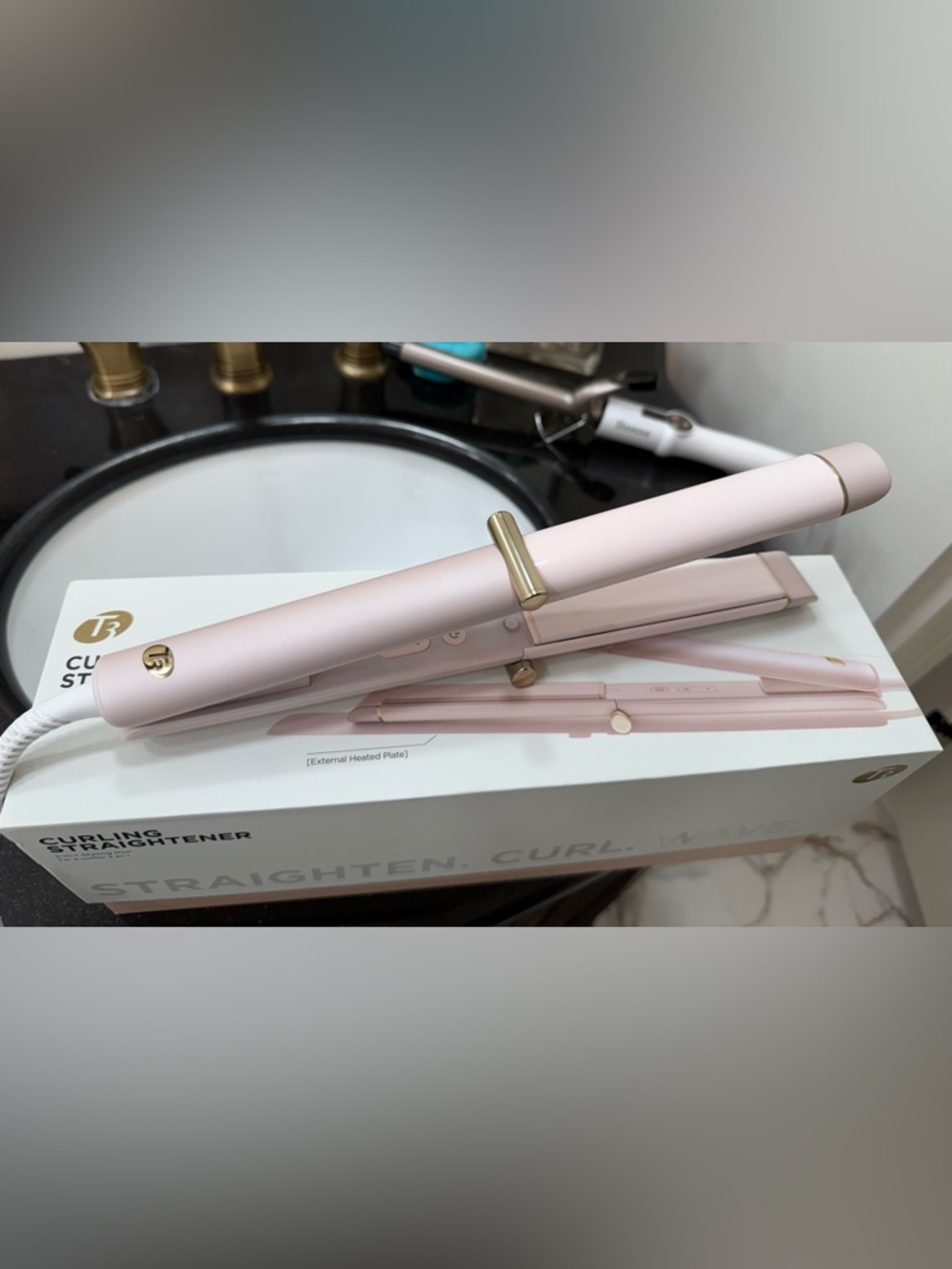 T3 Curling Straightener 2-in-1 Hair Styler - Pink - Picture 2 of 5